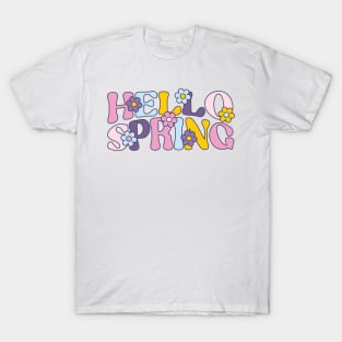 Hello Spring, Retro Flowers T-Shirt